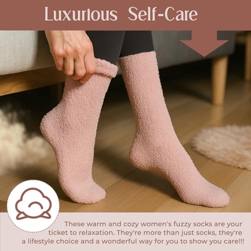 Image of American Trends Fuzzy Socks for Women in Gift Box, Ultra-Soft Cloud Sleep Socks Gifts for Women, Ready to Gift