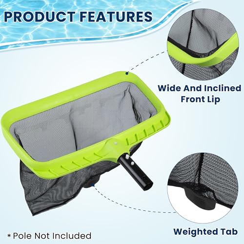 Sepetrel Swimming Pool Leaf Skimmer Net,Reinforced Frame Deep Rake Net