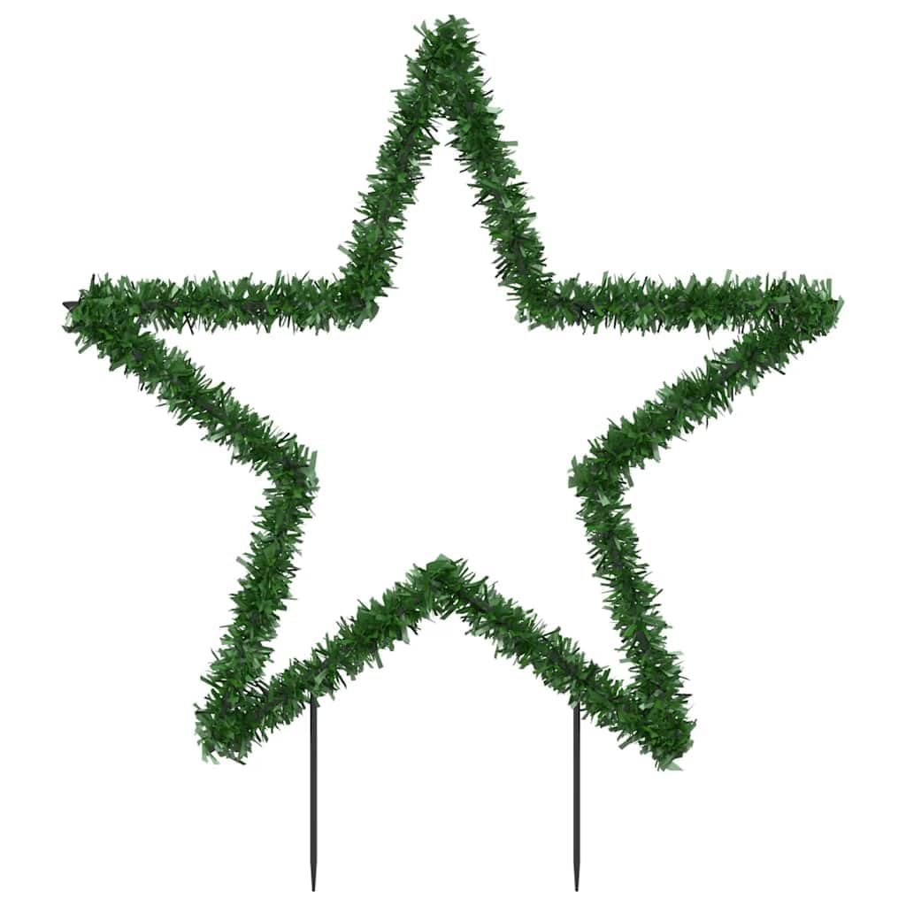 Weihnachtsstern Beleuchtung 60cm mit Erdspießen, 80 LED Lichterkette für Garten und Wohnzimmer, 8 Leuchtmodi, IP44 Wasserdicht, Warmweiß, Schwarz