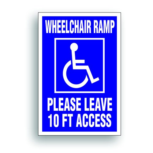 Large Wheelchair Ramp Sticker Decal (Removable & Extra Large; 12