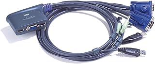 ATEN 2-Port USB VGA KVM Switch with Audio 0.9m CS62US (up to 2048 x 1536; DDC2B) hotkey and USB mouse, support - Windows, Linux, Mac, Sun, black