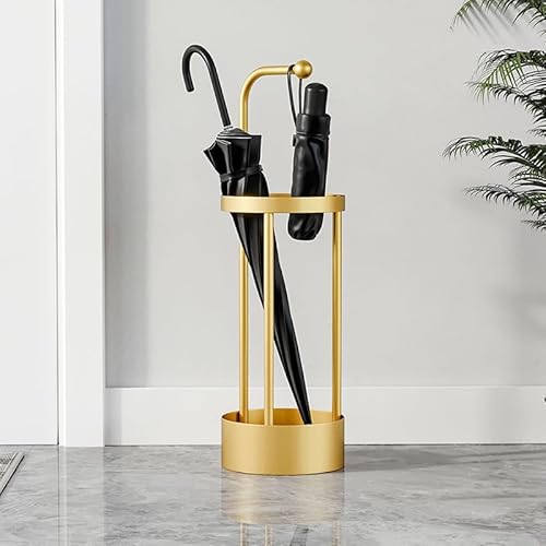 傘立て おしゃれ スリム 長傘 折り畳み傘 コンパクト 玄関収納 錆び ない 丸い 大容量 折りたたみ傘収納 傘収納 玄関 傘入れ 業務用 傘置き 傘ラック (ゴールド)