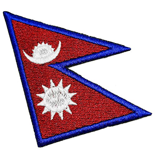 BP0041T 01 BR44 Nepal Country Flag Embroidered Patch Term Adhesive for Clothing