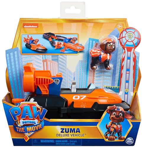 PATRULLA CANINA - COCHE ZUMA PATRULLA CANINA LA PELÍCULA - Coche Transformable Deluxe de la Película Patrulla Canina Zuma y 1 figura de Zuma - 6061910 - Juguetes Niños 3 Años +