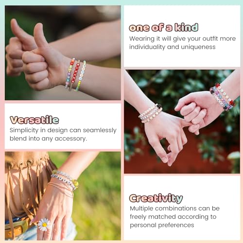 Image of FZIIVQU 1400 Pcs Letter Beads Kit, 28 Styles White Acrylic Alphabet Beads Letter Beads for Jewelry Making wiht Number Beads Heart Beads Friendship Bracelet Kit