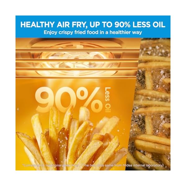 Midea Flexify French Door Toaster Oven Air Fryer Combo, 26.4 QT, Extra Large Air Fryer Countertop Oven 10-in-1 Combo, 25% Faster Cooking and 90% Less Oil, Stainless Steel - Image 7