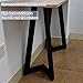 XLIHAWY Industrial Metal Table Legs, Heavy Duty Steel Table Legs with Feet, Metal Support Column for Bars Book Dining Desk Worktop(Black-1set,17.7x28in)