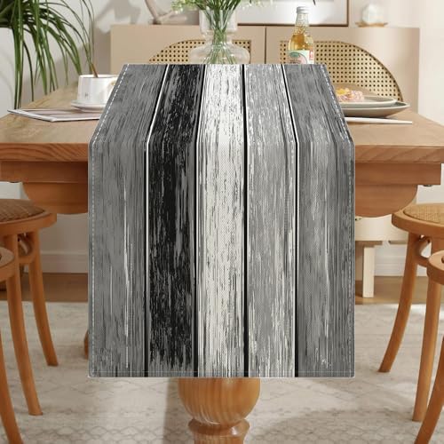 LOZULO Grey Vintage Table Runner Rustic Coffee Table Runners Linen Striped Patterned Table Cover Outdoor Waterproof Table Cloth Decoration 40x180cm - Cosy Home Interiors LOZULO Grey Vintage Table Runner Rustic Coffee Table Runners Linen Striped Patterned Table Cover Outdoor Waterproof Table Cloth Decoration 40x180cm