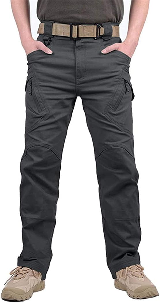 Men Tactical Pants, Military Rip-Stop Army Combat Trousers, Cotton Multi-Pockets Casual Cargo Work Hunt Pants