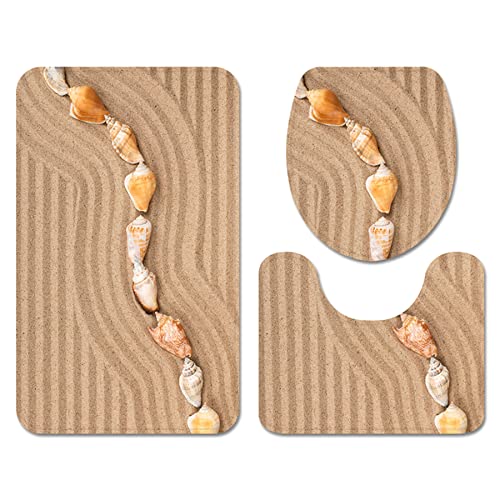 PLUS RELaXing Badteppich-Set 3 Stück Badezimmer Kontur-Teppich-Toilettenmatte rutschfest Kontur Flanell Saugfähig 3D…