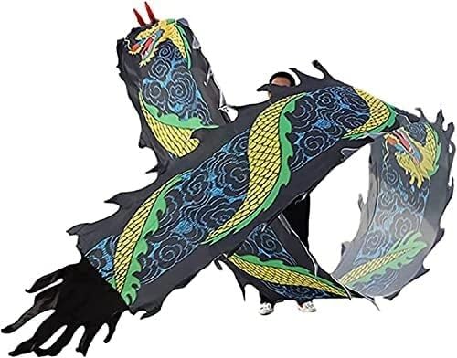 WaiDXn Dragon Dance Ribbon Streamers, Dragon Ribbons, Practice Ribbon Streamers Silk, 3D Colourful Dragon Ribbons Outdoor Parks(Color:A,Size:6m/20f)