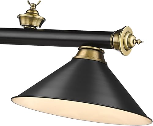 Miniatura 14 de Z-Lite 2306-3MB-BN-MB15 - Colgante de billar con cordón, 3 luces, 180 vatios totales, negro mate y níquel cepillado