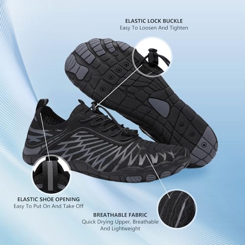 Image of SIOSNETA Hike Barefoot Shoes for Women Men, Breathable Non-Slip Athletic Footwear, Wide Toe Water Shoes for Hiking, Non-Slip Neuropathy Shoes for Women Men, Grounded Comfort wear