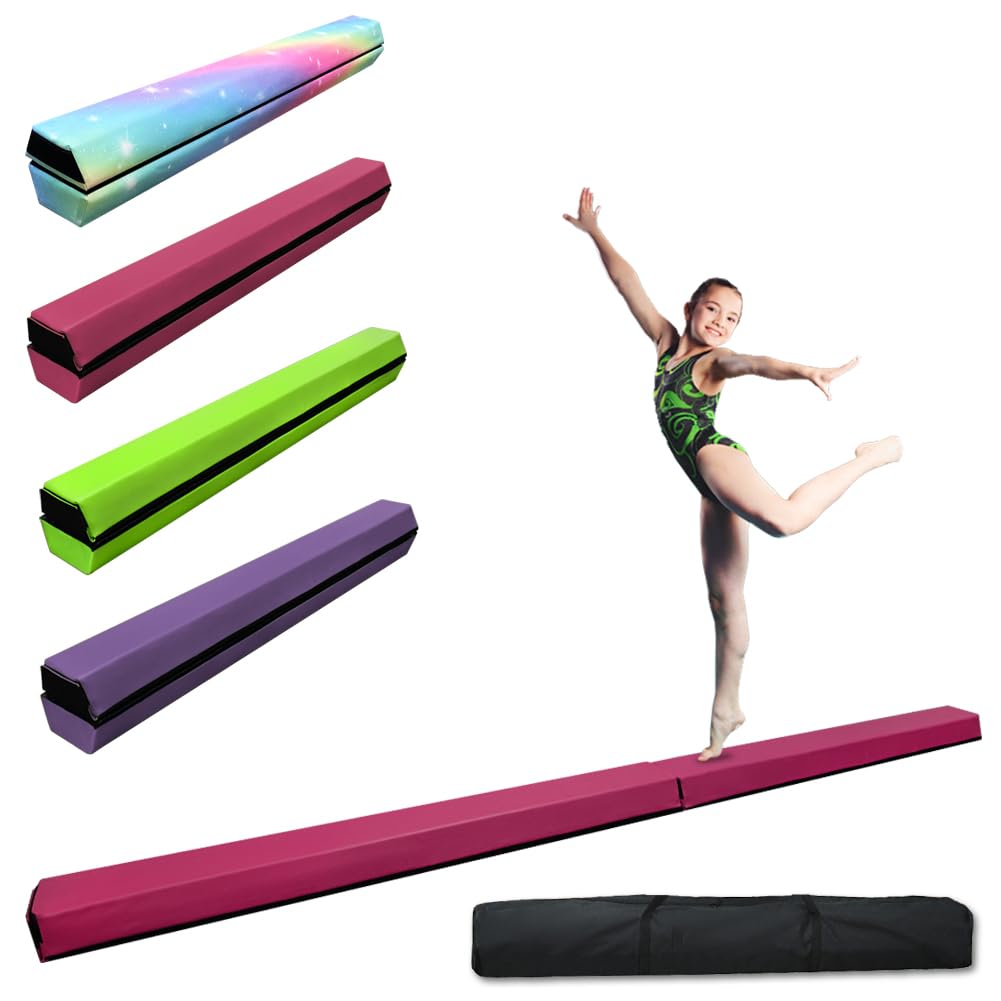 HomeSun Poutre d'Équilibre Pliable 240 cm - Gymnastique, Exercice, Fitness, Entraînement pour la Maison