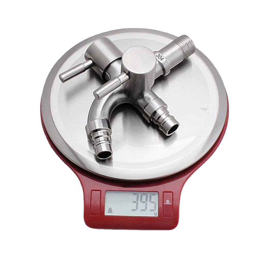 HEYOUTH Grifo Doble Jardin, 1/2" con Válvula de Salida, para Jardín, Hogar e Industrial