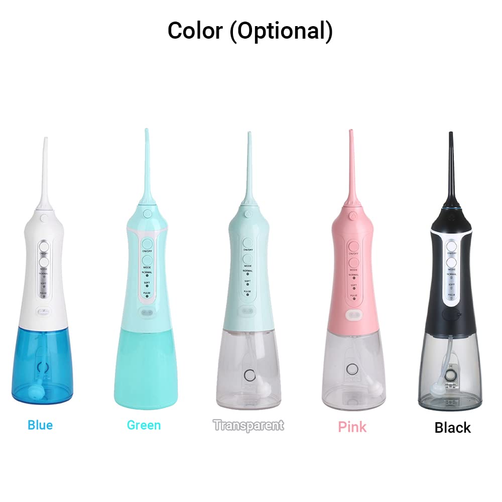 Idropulsore portatile Irrigatore Dentale Ricaricabile Cordless Cleaner IPX7 Impermeabile con 3 modalità 2 Jet Tips