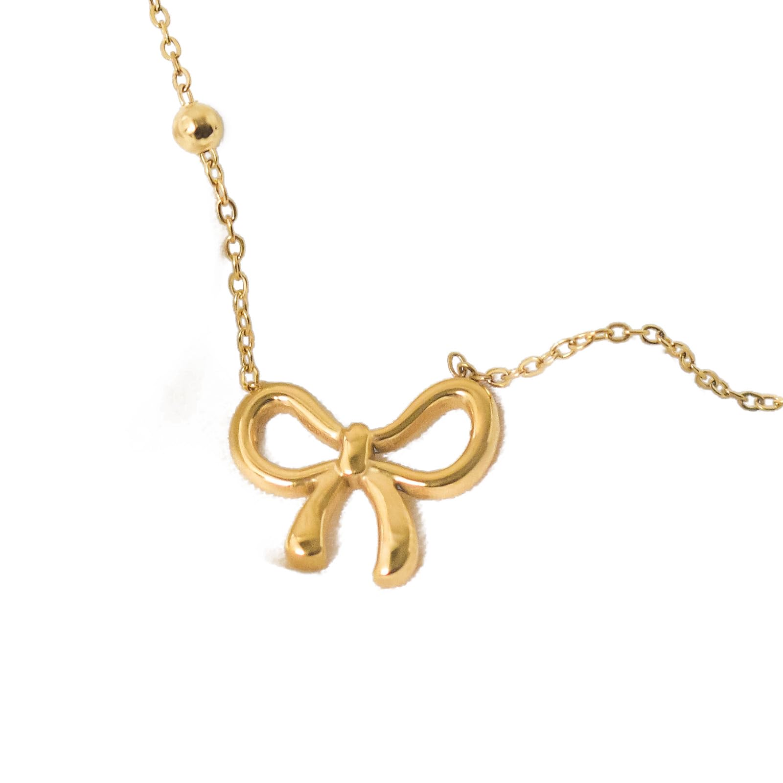 QSHI Studio Bow Necklace: 18k Gold Plated Bow anti-tarnish, waterproof for women, ideal for Valentines Day, birthdays, and more. (B0D3X8RH5W) Amazon Price History, Amazon Price Tracker