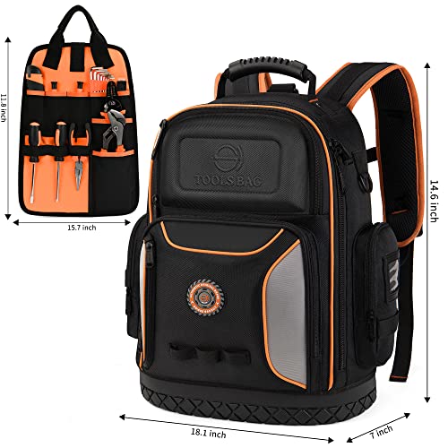 Lokass LO8505 Tool Bag Backpack, 75 Pockets & Loops Heavy Duty Tools Organizer Bags/Hvac Tool Carrier thumb #4