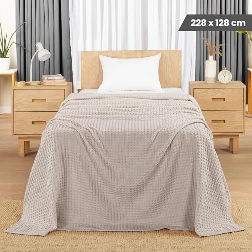 Couverture gaufrée en coton fraîche pour nuits d'été et soirées