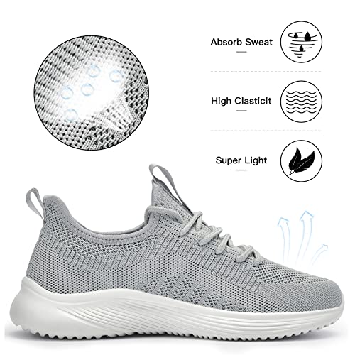 Image of Lamincoa Womens Slip On Walking Shoes Non Slip Casual Road Running Lightweight Mesh Fashion Sneakers for Gym Travel Workout
