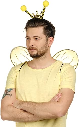 Miniatura 6 de Funcredible Juego de accesorios de disfraz con antena y diadema  Recuerdos de fiesta de cosplay de Halloween para mujeres, hombres y niños (amarillo)