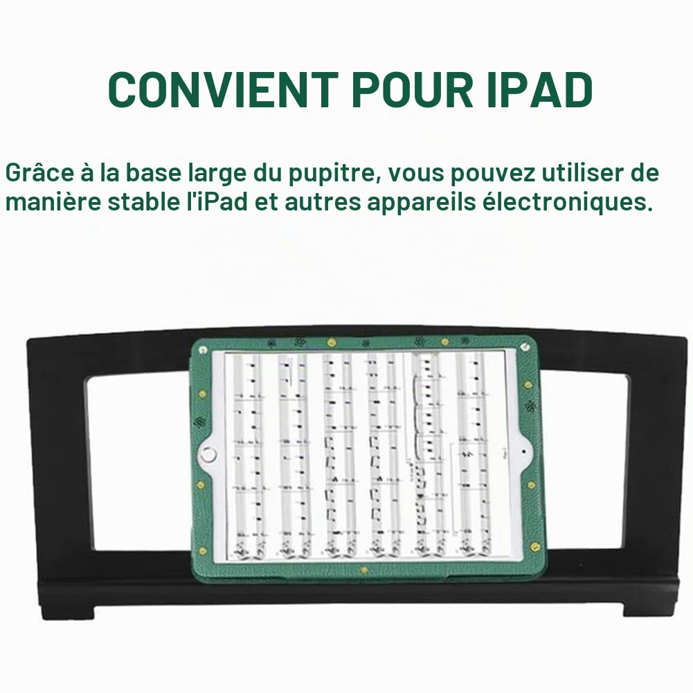 Noir 500092794 Pupitre compatible avec de nombreux modèles clavier, support clavier 4 partitions