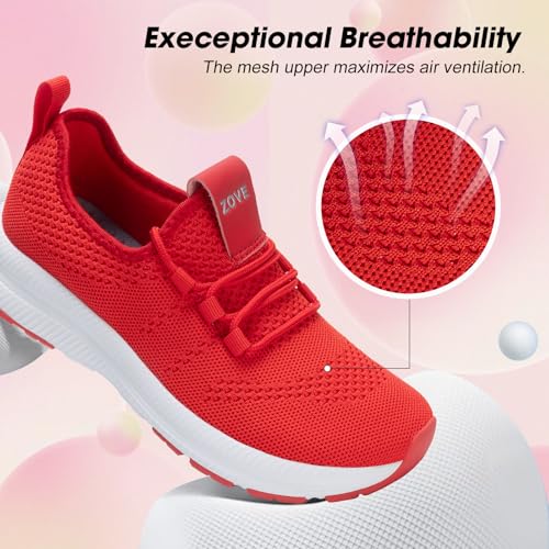Image of ZOVE Wide Toe Box Shoes Women Extra Wide Width Sneakers Ultra Light Road Running Shoes Non-Slip Tennis Sneakers Breathable Walking Athletic