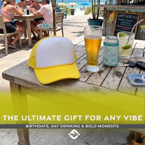 Image of Funky Junque Foam Trucker Hat, Trucker Hats for Women & Men - Blank Adjustable Snapback Mesh Back Baseball Cap