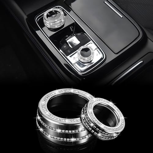 TOMALL Bling Center Console Gear Shift Knobs Compatible with Ford Equator 2021-2023 Territory 2022-2025 Volume Button Cover PRND Switch Knobs Central Control Bling Interior Accessories for Car