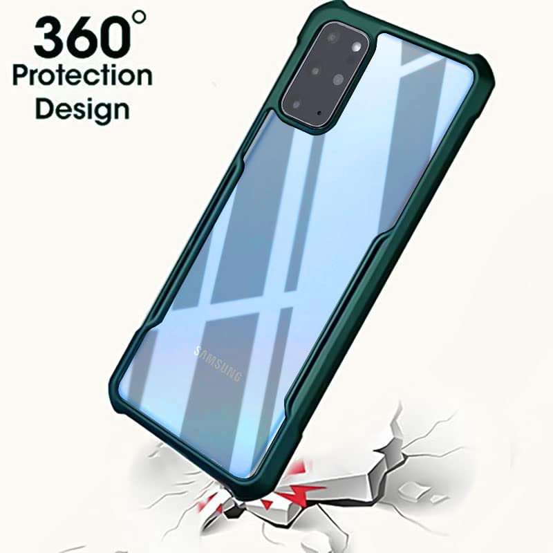 Image of WOW IMAGINE Shock Proof Clear Protective Back Case for Oppo Reno 8 Pro - AirEDGE Technology | 360 Degree Camera Protection | Transparent Hybrid Back Case Mobile Cover - Green