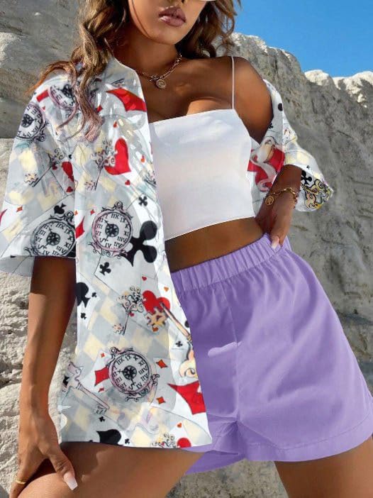 Princess Magical Shirt for Women Mad Tea Party Shirts Magic Hawaiian T-Shirt Fairy Tale Vacation Button up Tops - Image 4