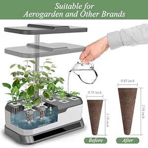   133-Pack-Hydroponic-Grow-Sponges-kit-Replacement-Seed-Starter-Pods-Compatible-with-AeroGarden-Boost-Root-Growth-Ideal-for-Indoor-Gardening-Includes-12-Tags-1-Tweezer-133pack