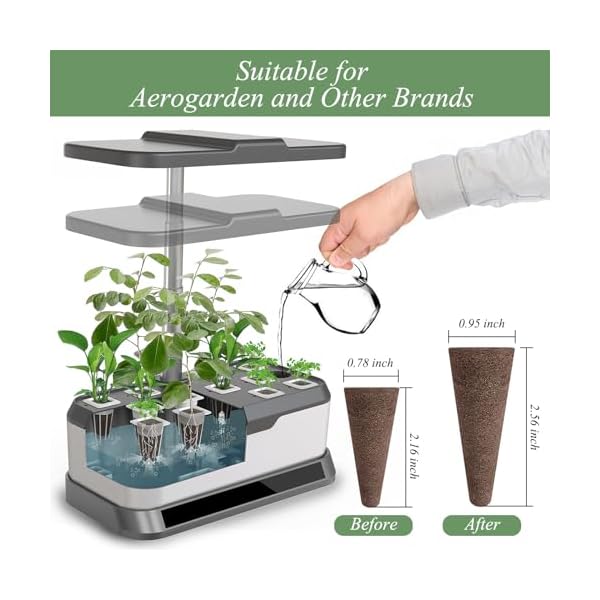   133-Pack-Hydroponic-Grow-Sponges-kit-Replacement-Seed-Starter-Pods-Compatible-with-AeroGarden-Boost-Root-Growth-Ideal-for-Indoor-Gardening-Includes-12-Tags-1-Tweezer-133pack