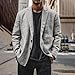 Linen Jacket for Men Linen Blazer Lightweight Regular Fit Suit Jackets Two Buttons Lapel Casual Office Sport Coat Business Workwear Wedding Party Prom Grooms Formal Suits,Abrigos para Hombres Grey