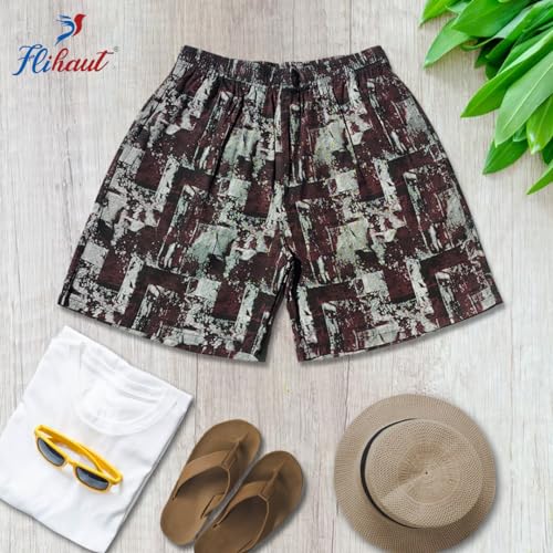 Image of Men's Cotton Shorts Waistband, Zip Fly, 1 Zip Pocket, Back Pockets (Pack of 2)