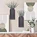 Dnnnii 2 Pack Wooden Wall Vase Set - Black Finish Modern Farmhouse & Boho Wall Decor for Entryway, Hallway, Bathroom, Living Room, Dining Room, Narrow Spaces