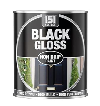 SuperGift.com 300ml Non-Drip Black Gloss Paint Tin for Interior & Exterior – Hard-Drying, High Performance, Mess-Free Application
