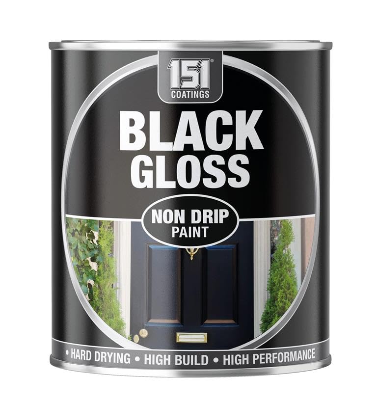 SuperGift.com 300ml Non-Drip Black Gloss Paint Tin for Interior & Exterior – Hard-Drying, High Performance, Mess-Free Application