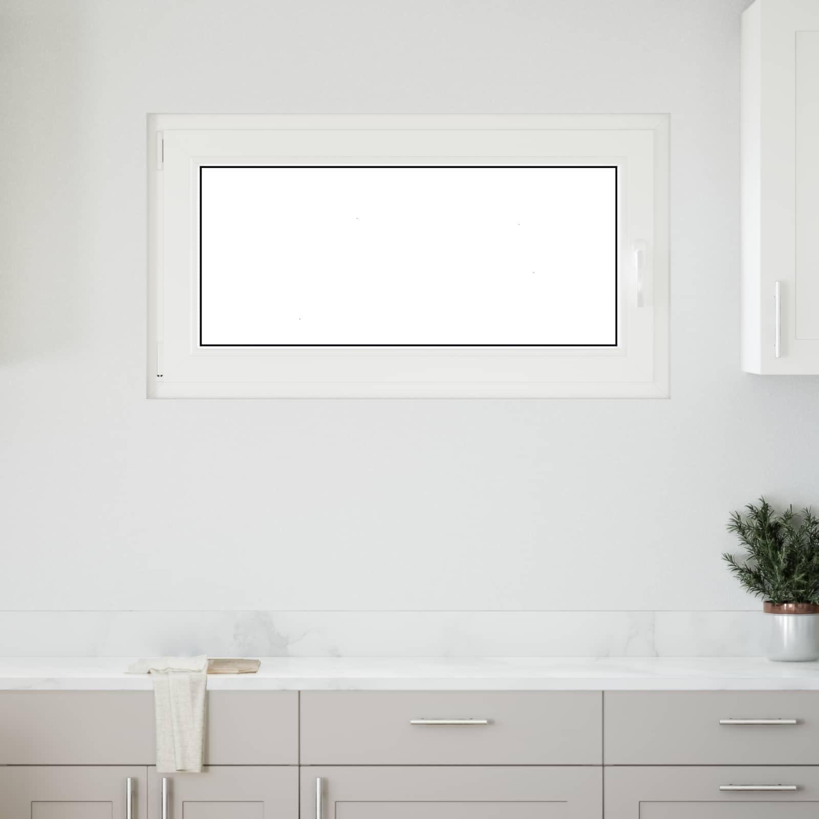 vidaXL Ventana de sótano RISOR 110 x 60 cm PVC y Vidrio Blanco, Sótano, Aislante Térmico Moderno y Duradero para Ventanas Eficientes, Accesorios de Vidrio PVC Aislantes