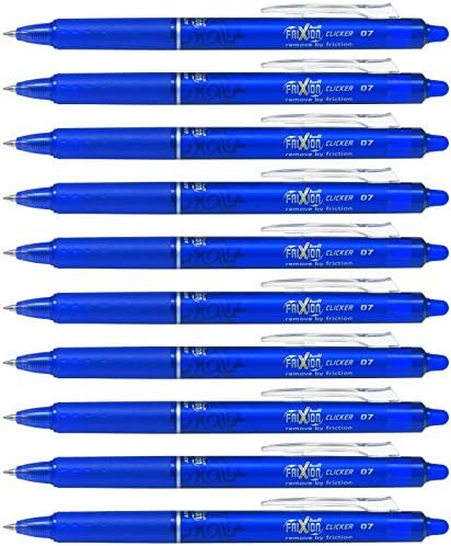 Pilot 019529 Frixion Clicker Rollerball Pen (Blue - Pack of 10 ...