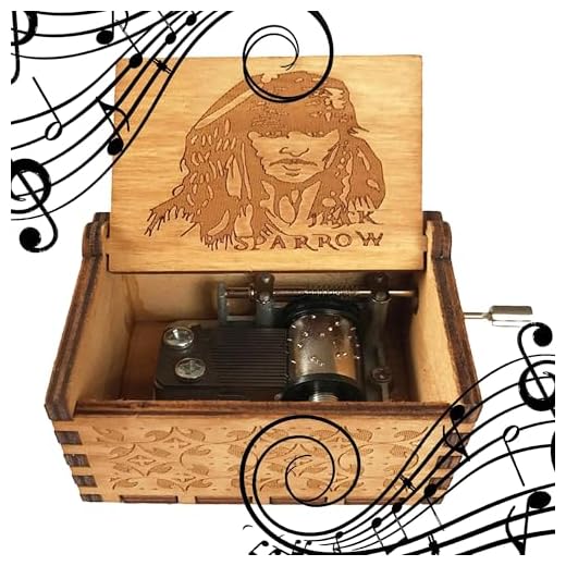 MINGZE Caja de música de Madera manivela, Pure Hand-Classical Music Box Hand-Wooden Music Box Creative Wooden Crafts Best Gifts, Variedad de Estilos (Pirates of The Caribbean（Captain Jack）)