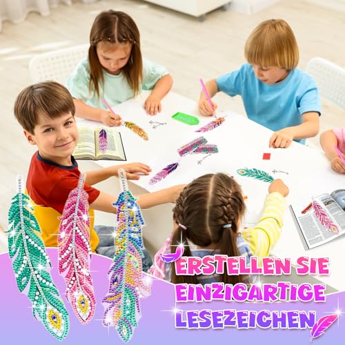 Jovicos Arts and Crafts Kits, Gift for Girls Age 7 8 9 10, DIY Diamond Art Kits with Crystal Pendant - Image 2