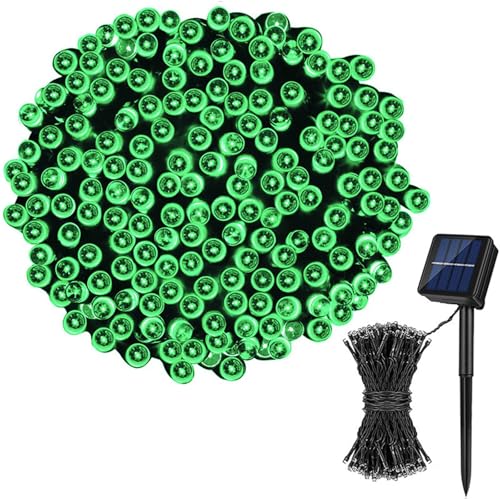 FANSU Colorful Beads LED Garden Lights, 8 Modes Indoor/Outdoor Solar String Lights, Solar Lights Outdoor Garden, for Patio Yard Home Christmas Parties Wedding Decorations (Green,12m/100 LED)