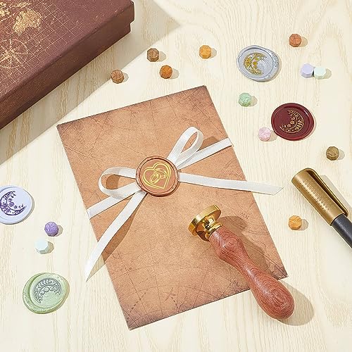 CRASPIRE Heart Ring Wax Seal Stamp 25mm Wedding Love Sealing Stamps Retro Rosewood Handle Removable Brass Head for Invitations Envelopes Card Christmas Valentine's Day Gift Packing - Image 4