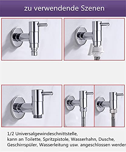 Wall Mounted Water Outlet Mop Pool Tap Chrome Finish Brass Cold Water Tap Washing Machine Tap, Extend the Washing Machine Tap - Image 4
