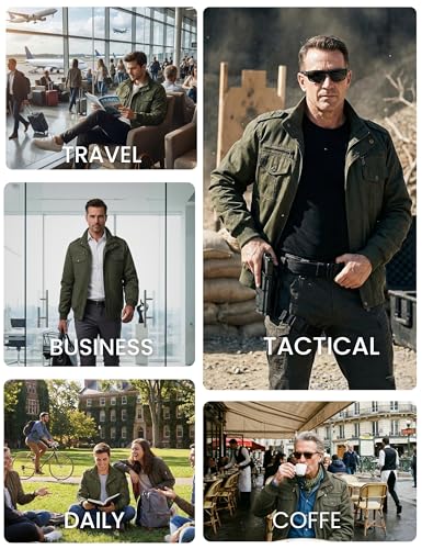 Image of MAGNIVIT Men's Military Jackets Lightweight Full Zip Army Cargo Jacket
