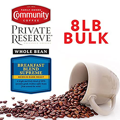 Community Coffee Private Reserve Breakfast Blend Supreme Whole Bean Coffee, Medium Roast, 32 Ounce Bag (Pack Of 4) #TOP1