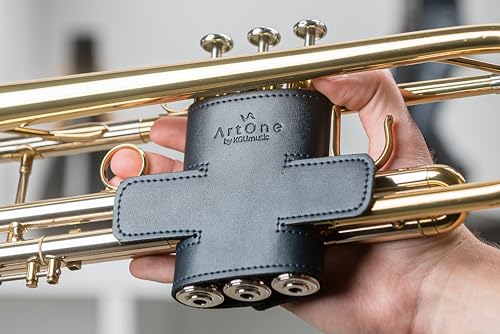 Trumpet Valve Guard Vegan Artificial leather eco-friendly Valve Protector Vegan Trumpet Accessories Valve Cover Brass accessories (Model L, Blue) - Thumbnail 6