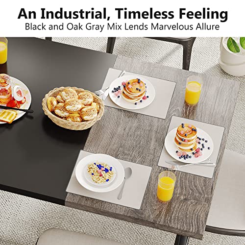 Tribesigns 70.8 X 35.4 Inch Large Dining Table For 6-8, Industrial Rustic Kitchen Dining Room Table, Rectangle Dinner Table With Tube Metal Frame For Kitchen, Living Room, Grey #TOP5