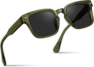 ANEMONE 100% UV Protected Sunglasses For Men And Women, Olive Frame with Black Lenses, TR90, Full Rim Goggles, Glossy Finish, Medium, for Biking and Outdoor Riding Glasses (THK_BK)